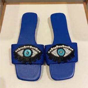 Evil Eye Design Beaded Women's Sandals